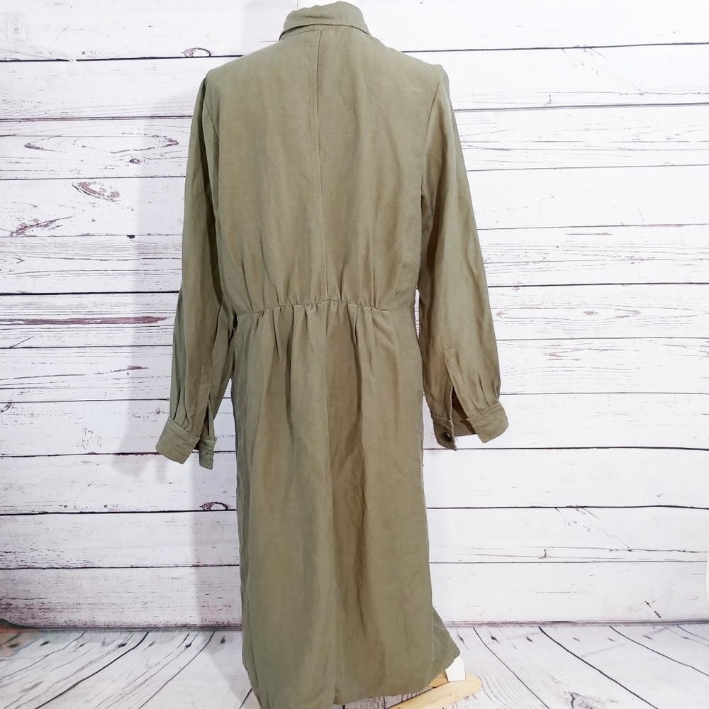 Ann Taylor cargo linen button down dress DB4 - Picture 4 of 8